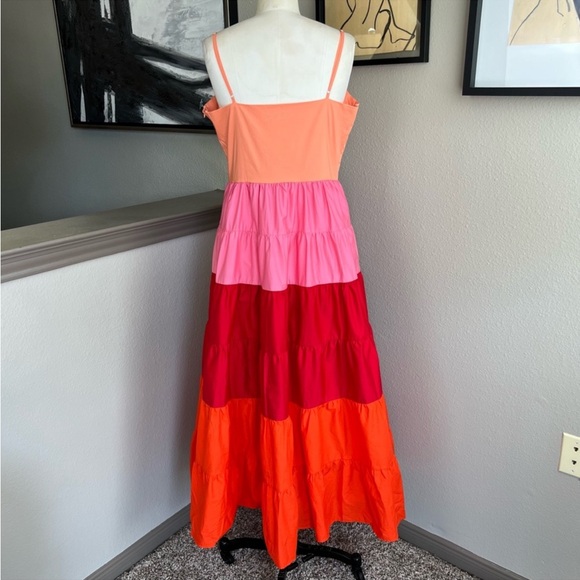 ENGLISH FACTORY Sorbet Color Block Sienna Maxi Dress - Picture 2 of 5